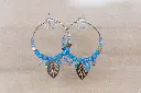 Boucles "Douceur" dorées rondes Bleu Printemps