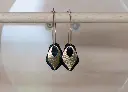 Boucles "Douceur" dorées feuilles noires 