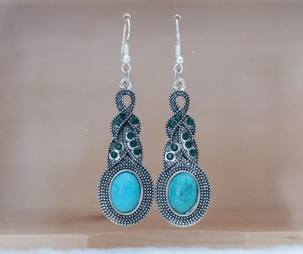 Boucles "Amérindiennes" turquoises