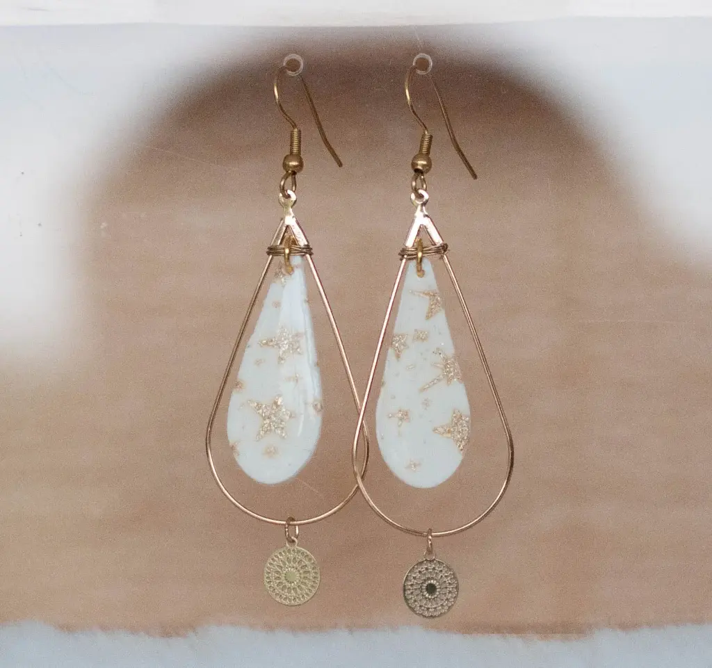 Boucles "Lumière" dorées étoiles