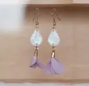 Boucles "Lueur" gouttes pompons