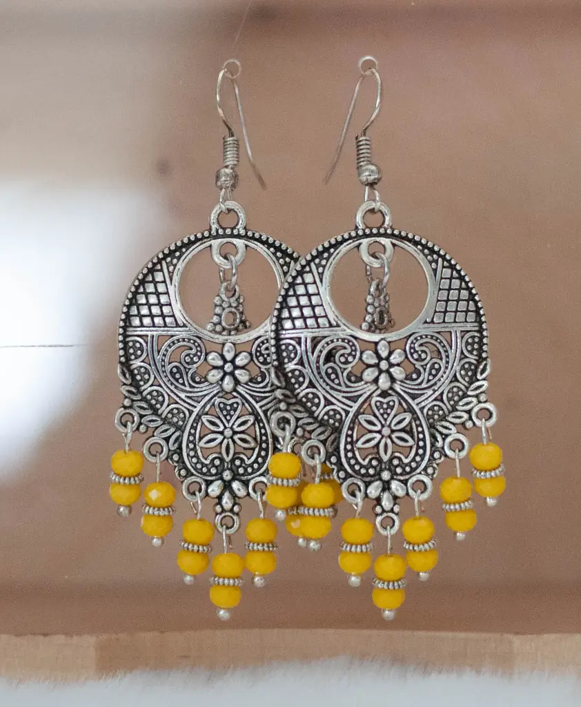 Boucles "Boho" jaunes