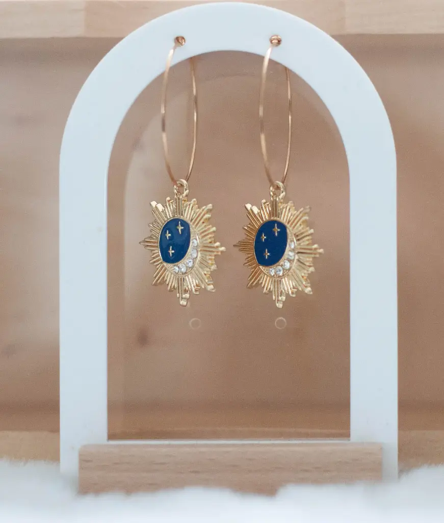 Bouches "Fantasia" Anneaux lune etoiles