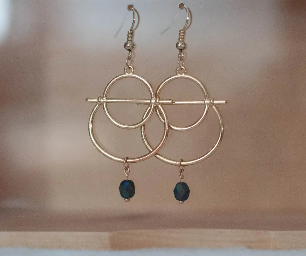 Boucles "Douceur" Dorées Bleues