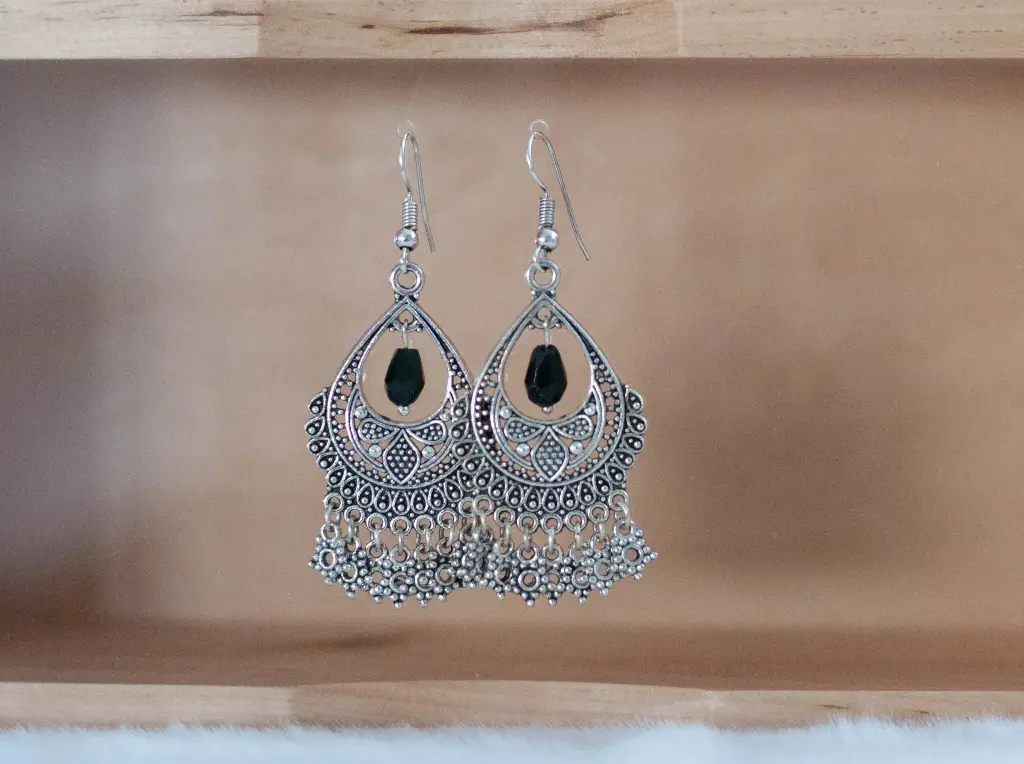 Boucles "Boho" Perles Noires