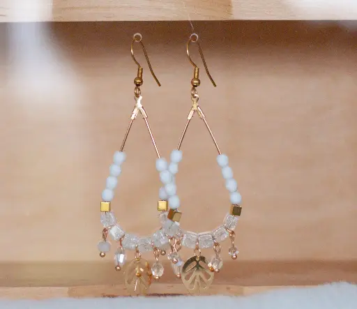 [25-78] Boucles "Douceur" dorées Blanc Printemps