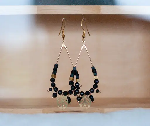 [25-79] Boucles "Douceur" Dorées noires Printemps