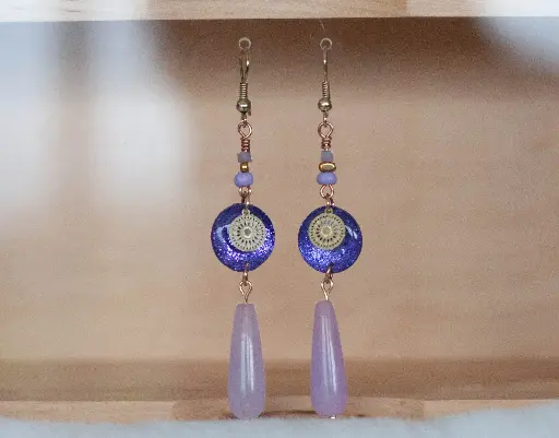 [25-86] Boucles "LiLas" gouttes dorées