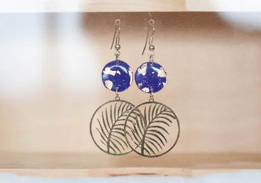 [25-87] Boucles "LiLas" palmes dorées