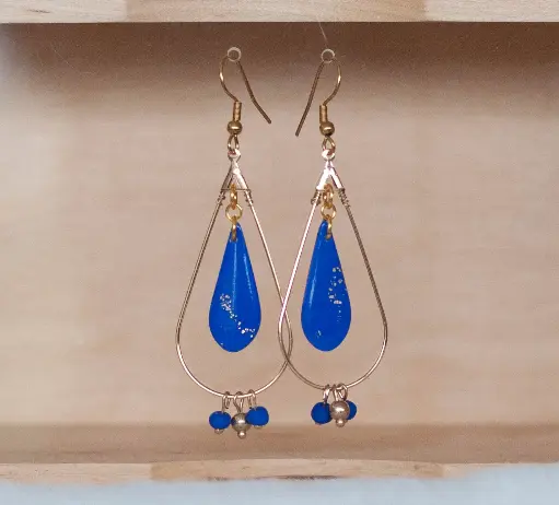 [25-97] Boucles "Douceur" dorées bleues