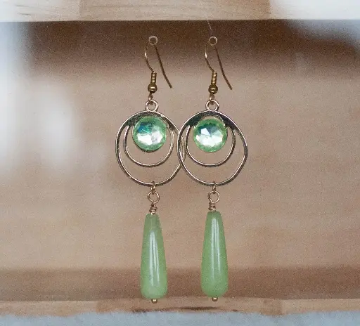 [25-99] Boucles "Douceur" dorées vertes