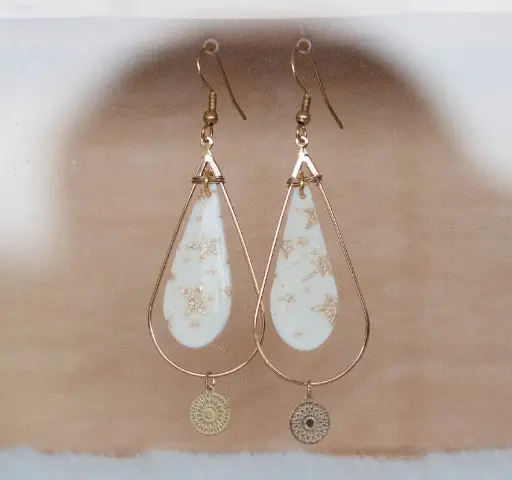 Boucles "Lumière" dorées étoiles