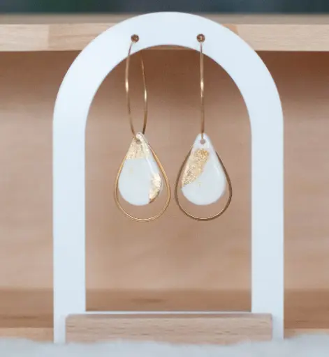 Boucles "Lumière" dorées anneaux