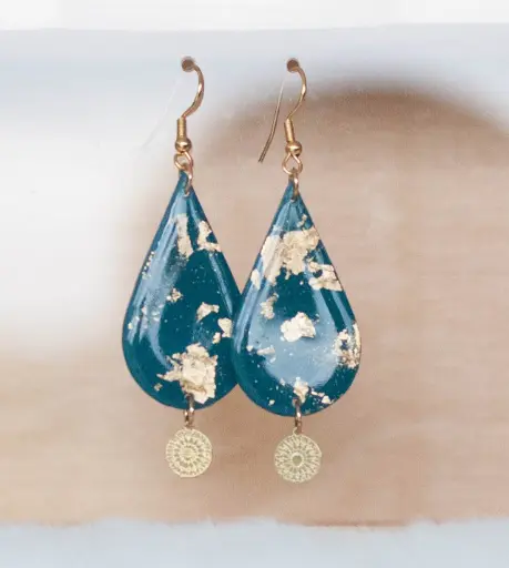 Boucles "Nature" dorées gouttes