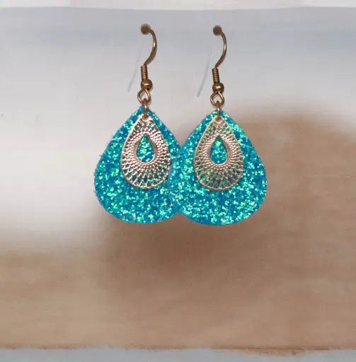 Boucles "Azur" paillettes