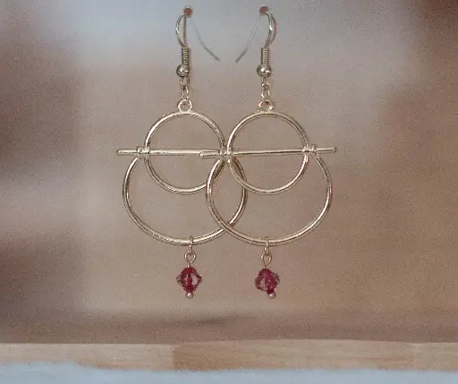 [22-112] Boucles "Douceur" dorées rouges