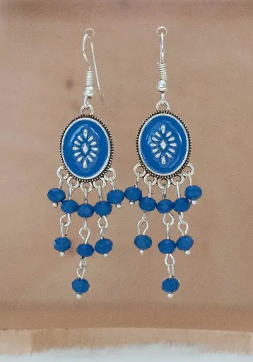 [23-74] Boucles "Amérindiennes" bleues