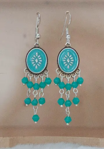 [23-76] Boucles "Amérindiennes" turquoises