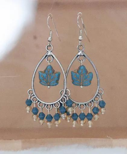 [264 (v)] Boucles "Nature" bleues dorées