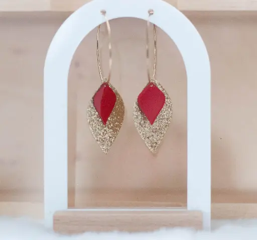 [25-42] Boucles "Chic" dorées rouges