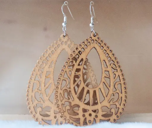 [23-183] Boucles "Bois" Gouttes
