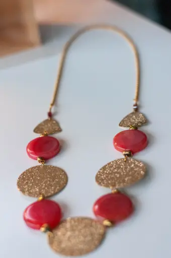 Collier "Rouge - Doré"
