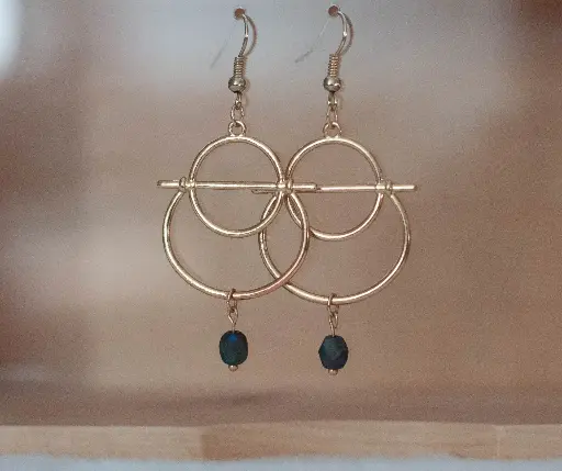 [22-107] Boucles "Douceur" Dorées Bleues