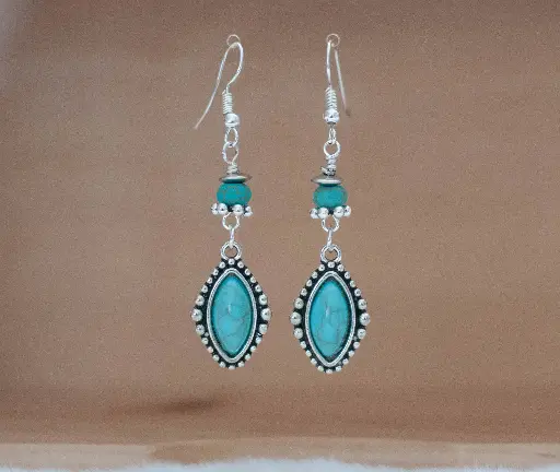 [22-142] Boucles "Amérindiennes" Bleues